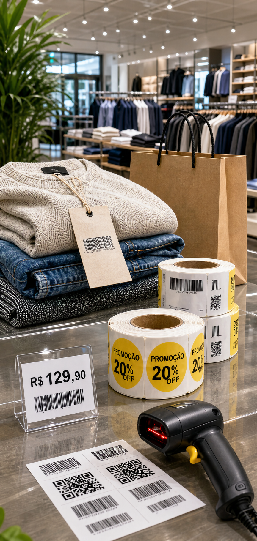 Aplicações de etiquetas no varejo
